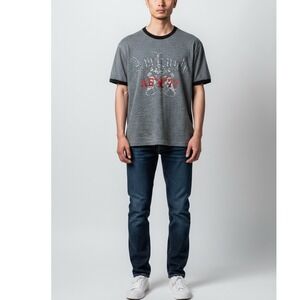 American Eagle Outfitters AE Gray Ringer T-Shirt Graphic Tee Mens XS AE77 Casual